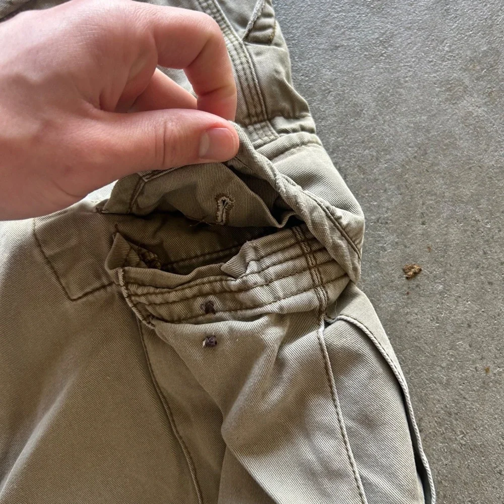 Vintage Polo Ralph Lauren Cargo Shorts Size 38 Green Cotton‎ Distressed